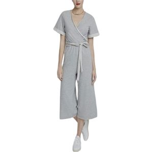 Rachel Roy XS Madeline Gray Terry Cloth Crop Jumpsuit